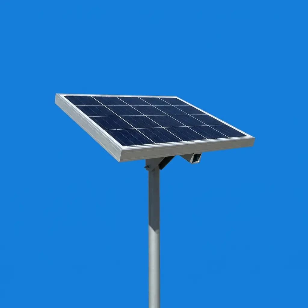 Módulo solar montado sobre soporte metálico