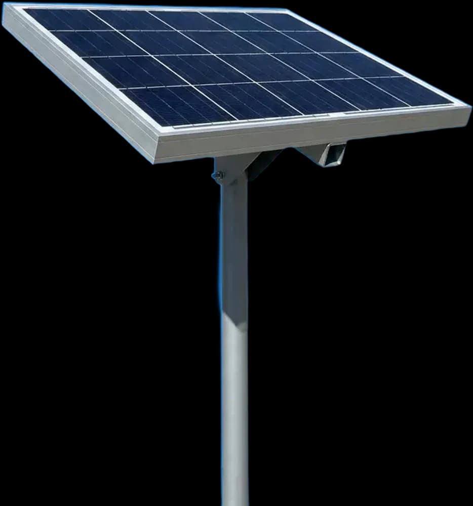 Módulo solar montado sobre soporte metálico
